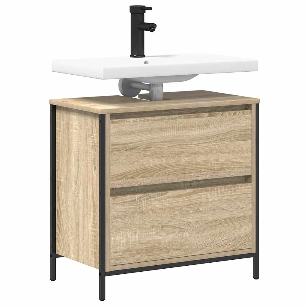 Mobile Lavabo Da Bagno Con Cassetti Rovere Sonoma 60X34,5X60 Cm