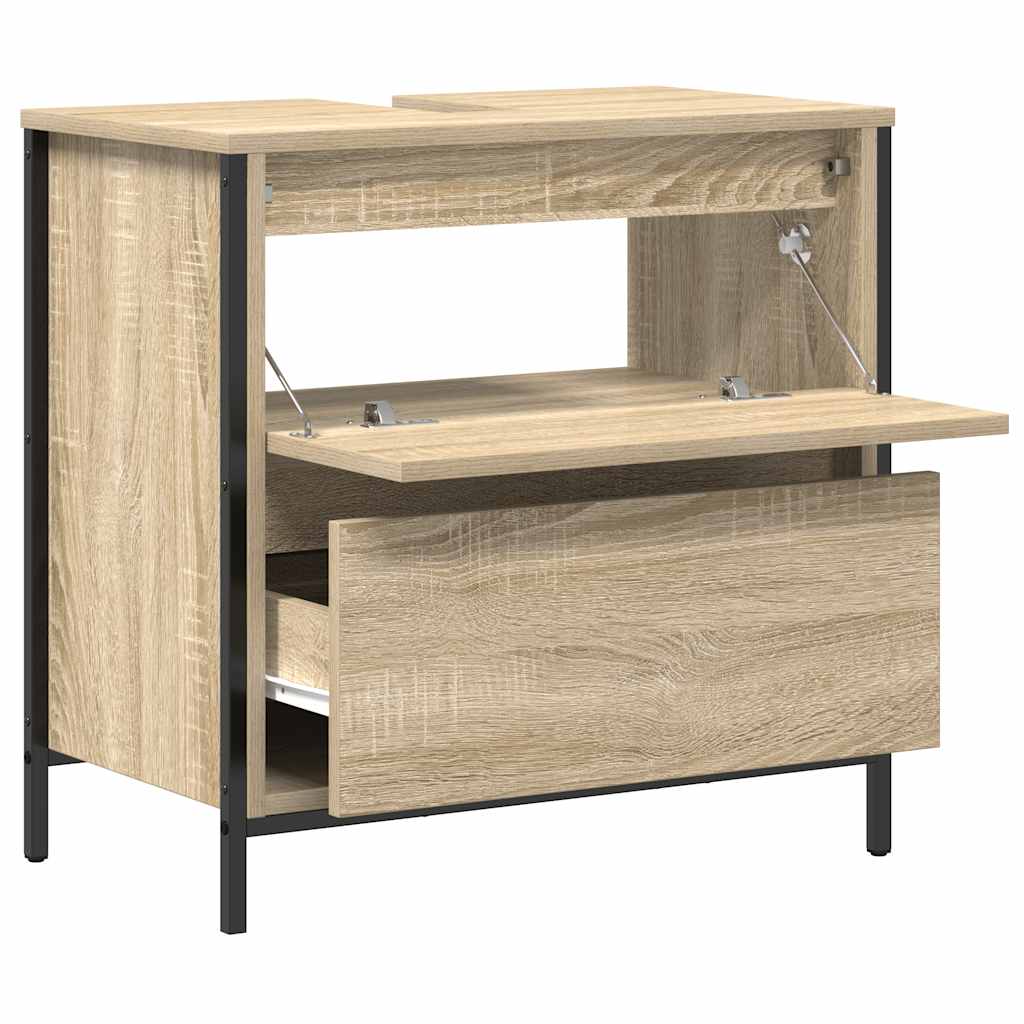 Mobile Lavabo Da Bagno Con Cassetti Rovere Sonoma 60X34,5X60 Cm