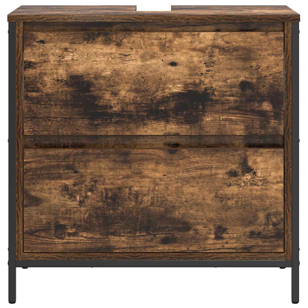 Mobile Lavabo Da Bagno Con Cassetti Rovere Fumo 60X34,5X60 Cm
