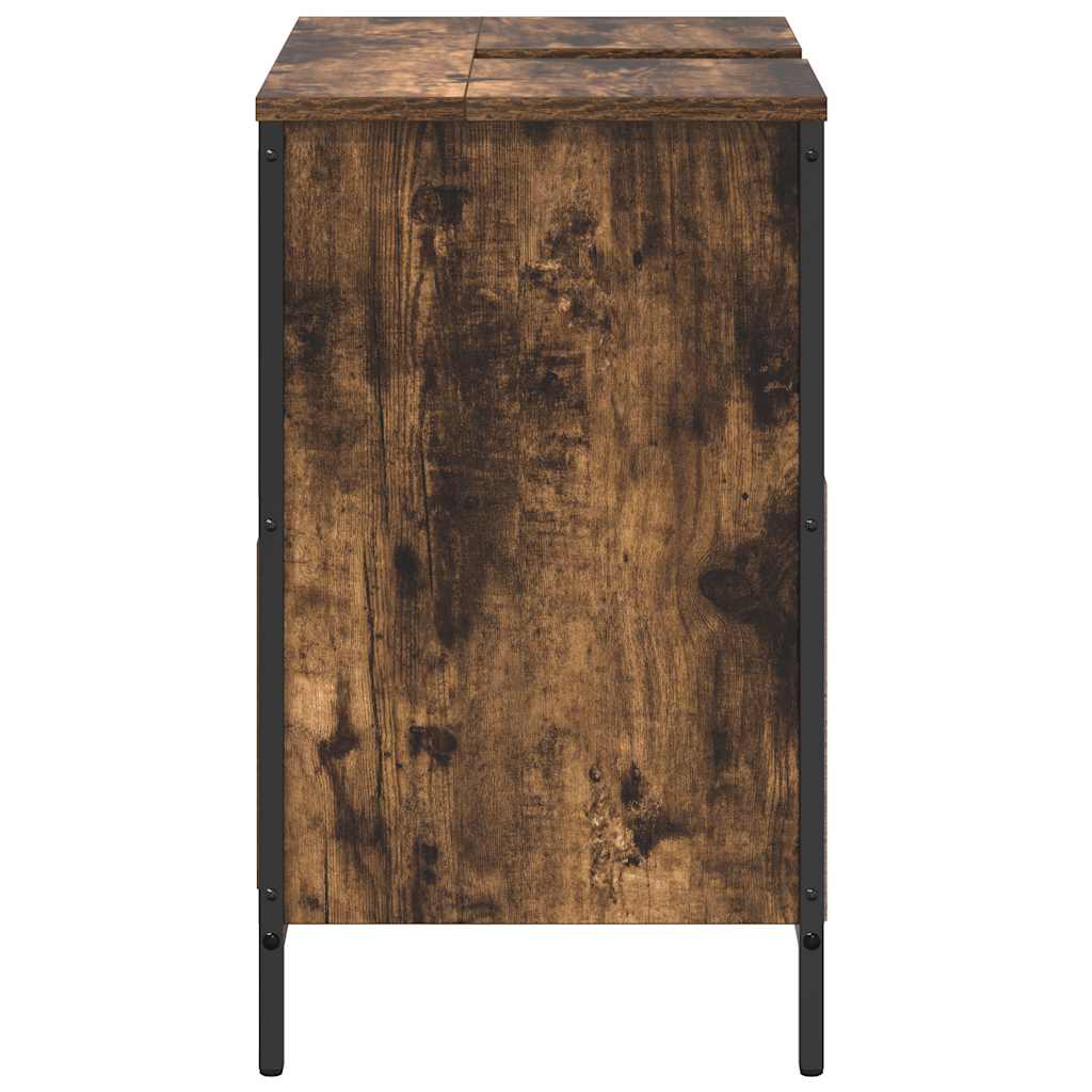 Mobile Lavabo Da Bagno Con Cassetti Rovere Fumo 60X34,5X60 Cm