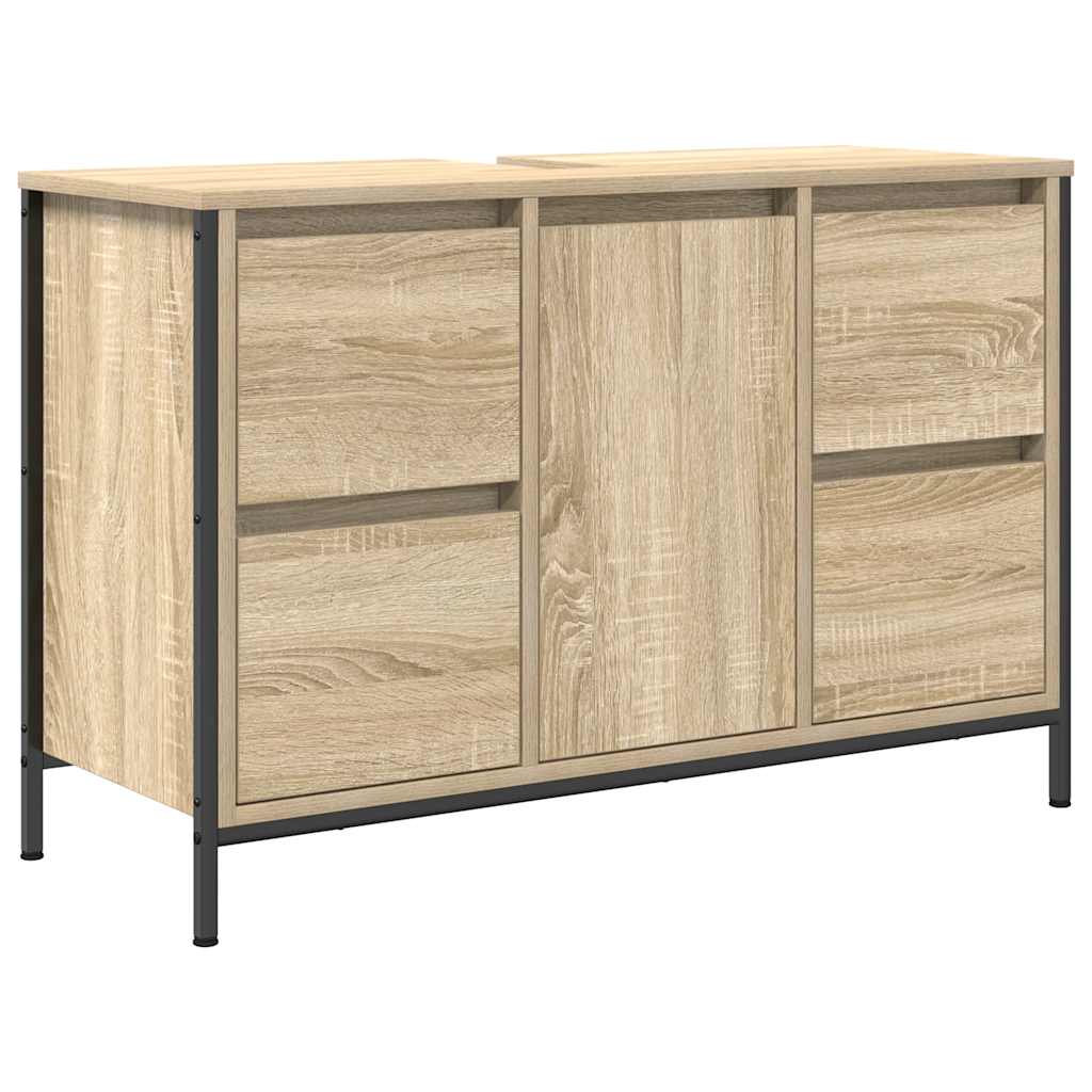 Mobile Lavabo Con Cassetti Rovere Sonoma 90X34,5X60 Cm