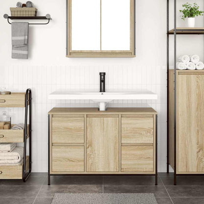 Mobile Lavabo Con Cassetti Rovere Sonoma 90X34,5X60 Cm
