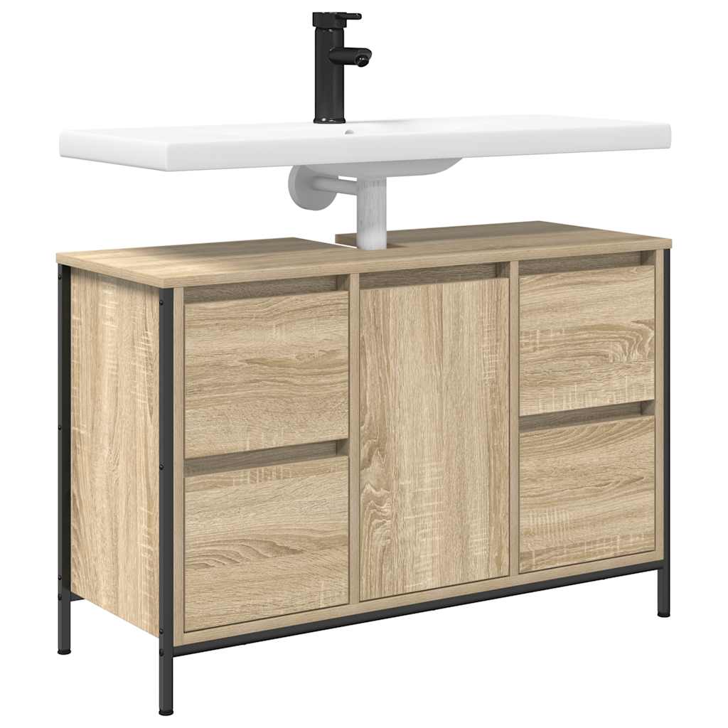 Mobile Lavabo Con Cassetti Rovere Sonoma 90X34,5X60 Cm