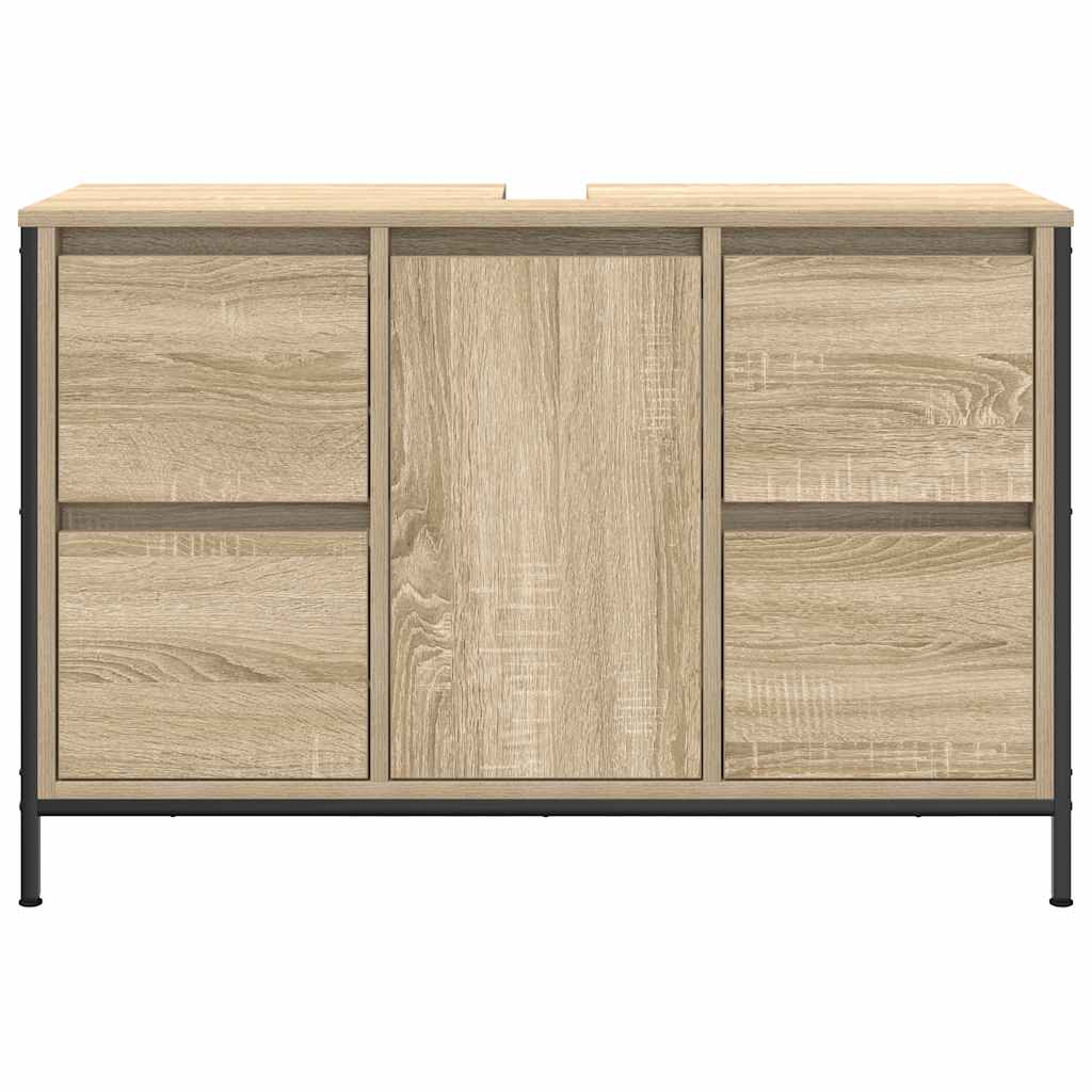 Mobile Lavabo Con Cassetti Rovere Sonoma 90X34,5X60 Cm