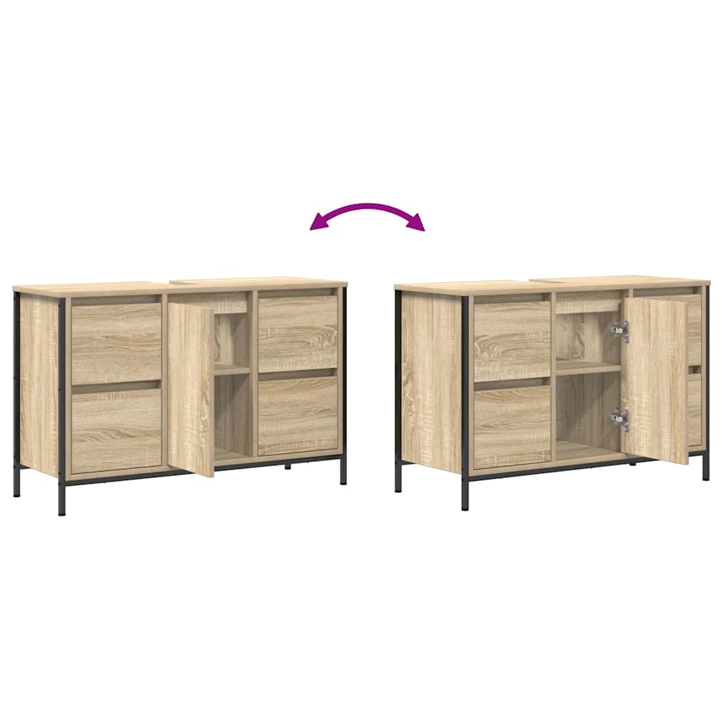 Mobile Lavabo Con Cassetti Rovere Sonoma 90X34,5X60 Cm