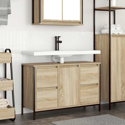 Mobile Lavabo Con Cassetti Rovere Sonoma 90X34,5X60 Cm