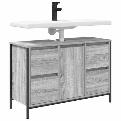 Mobile Lavabo Con Cassetti Grigio Sonoma 90X34,5X60 Cm