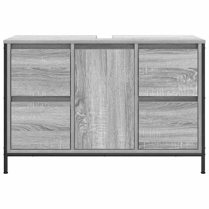 Mobile Lavabo Con Cassetti Grigio Sonoma 90X34,5X60 Cm