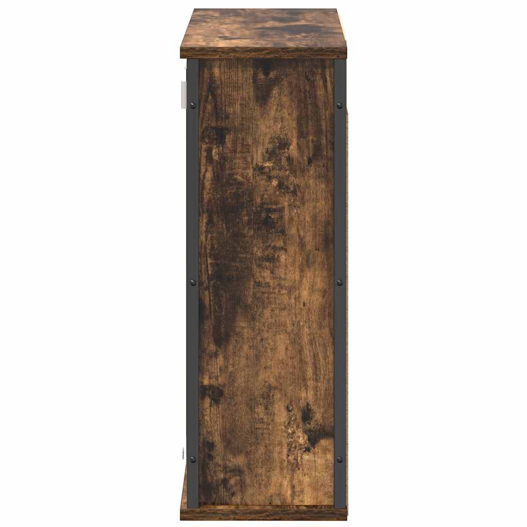 Pensile Da Bagno Con Specchio Rovere Fumo 60X21X60 Cm