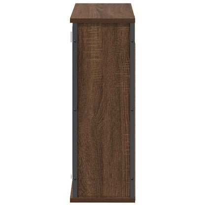 Pensile Da Bagno Con Specchio Rovere Marrone 60X21X60 Cm