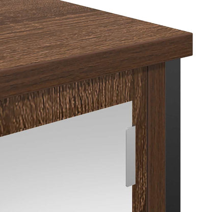 Pensile Da Bagno Con Specchio Rovere Marrone 60X21X60 Cm