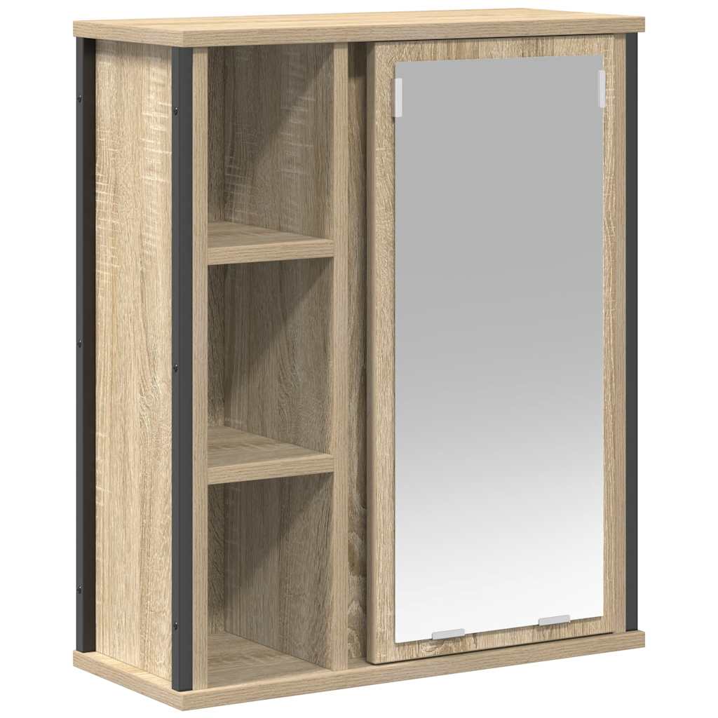 Pensile Da Bagno Con Specchio Rovere Sonoma 50X21X60 Cm