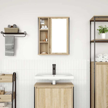 Pensile Da Bagno Con Specchio Rovere Sonoma 50X21X60 Cm