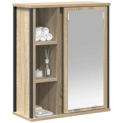 Pensile Da Bagno Con Specchio Rovere Sonoma 50X21X60 Cm