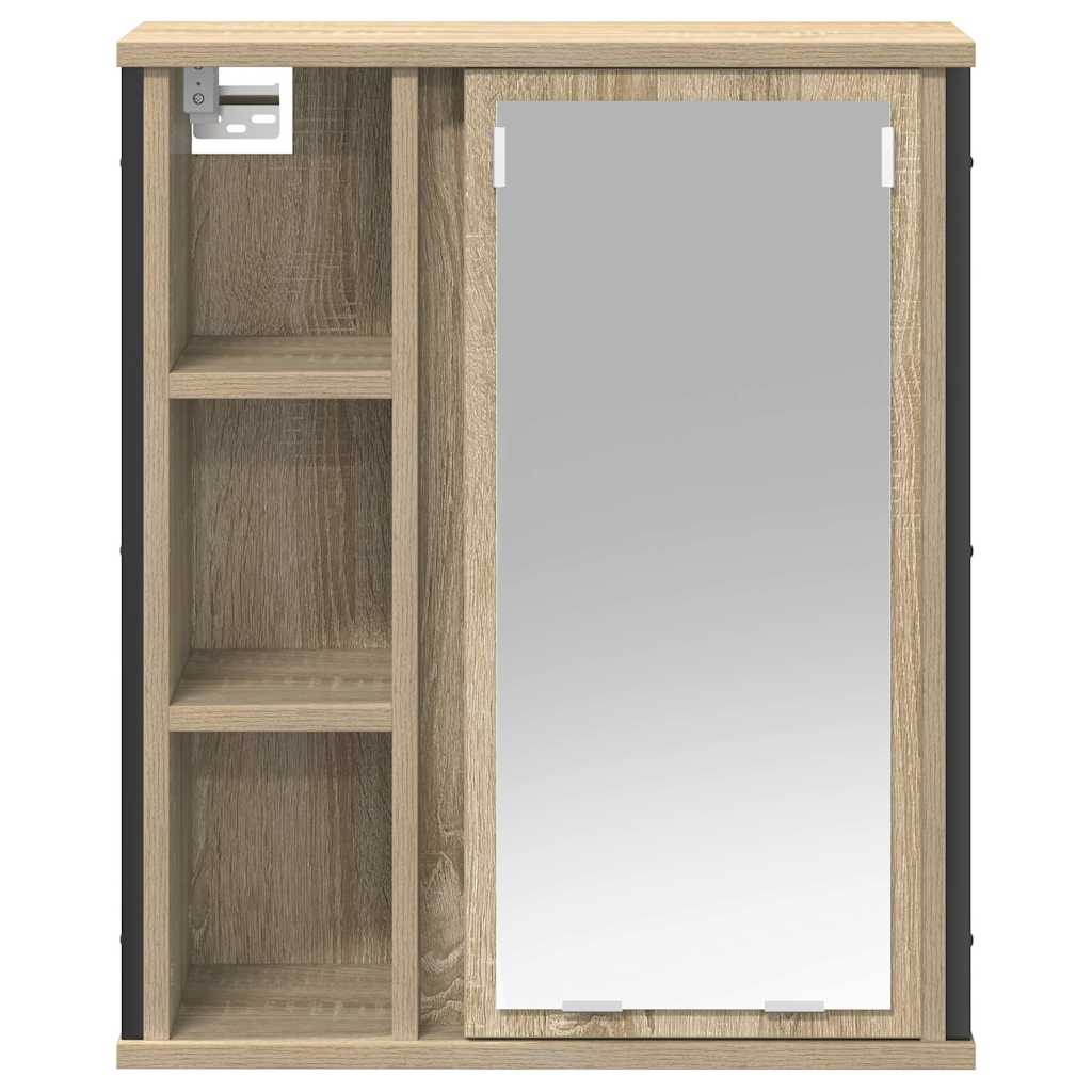 Pensile Da Bagno Con Specchio Rovere Sonoma 50X21X60 Cm