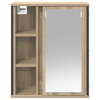 Pensile Da Bagno Con Specchio Rovere Sonoma 50X21X60 Cm