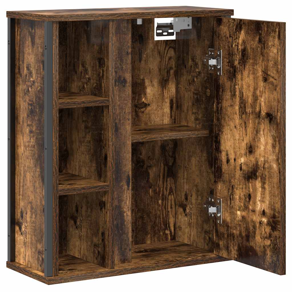 Pensile Da Bagno Con Specchio Rovere Fumo 50X21X60 Cm