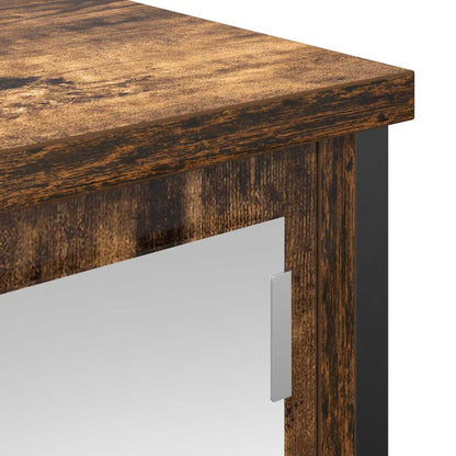 Pensile Da Bagno Con Specchio Rovere Fumo 50X21X60 Cm