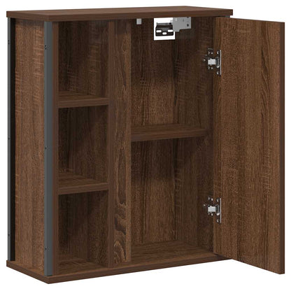 Pensile Da Bagno Con Specchio Rovere Marrone 50X21X60 Cm