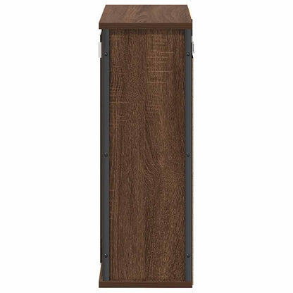 Pensile Da Bagno Con Specchio Rovere Marrone 50X21X60 Cm