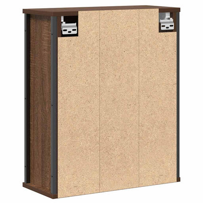 Pensile Da Bagno Con Specchio Rovere Marrone 50X21X60 Cm