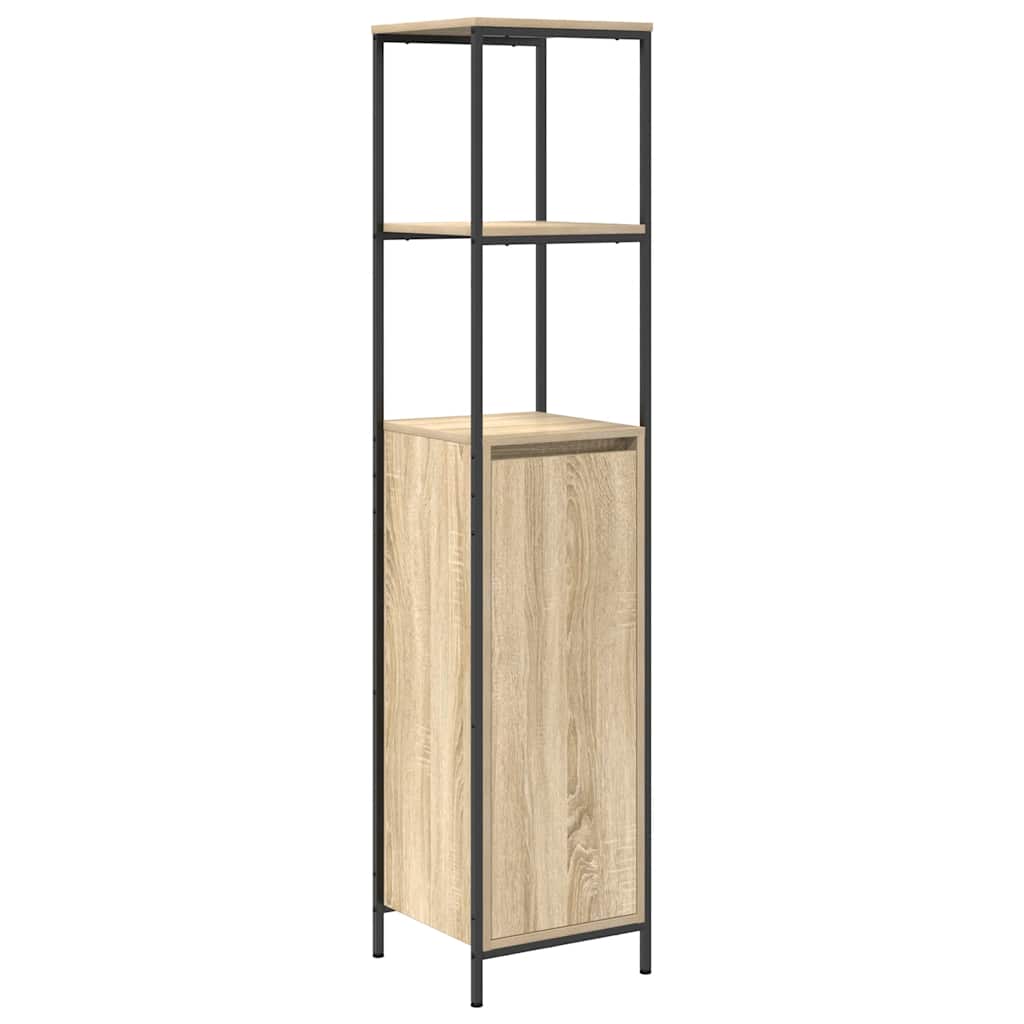 Mobile Da Bagno Con Ripiani Rovere Sonoma 36X35X165 Cm