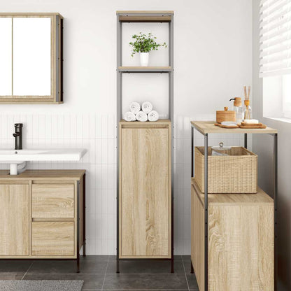Mobile Da Bagno Con Ripiani Rovere Sonoma 36X35X165 Cm