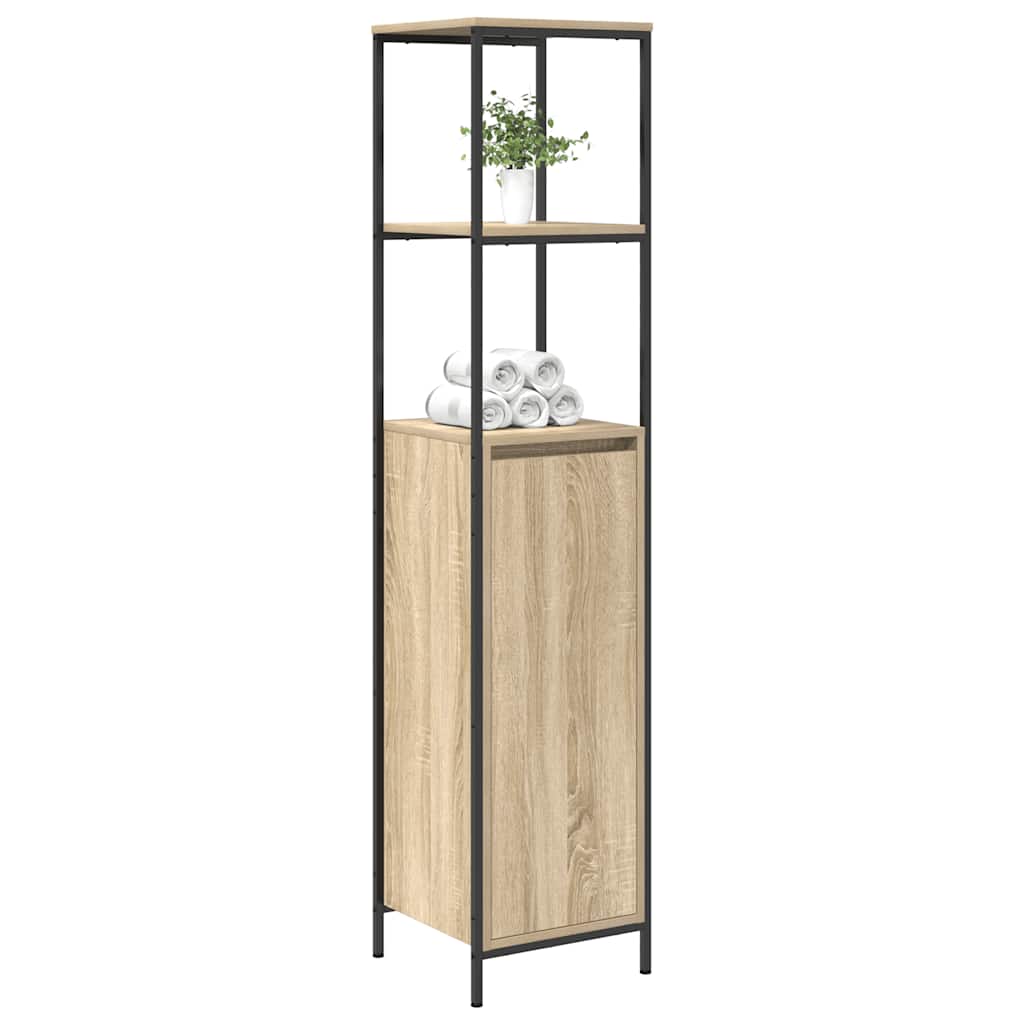 Mobile Da Bagno Con Ripiani Rovere Sonoma 36X35X165 Cm
