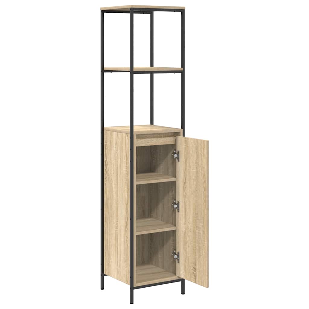 Mobile Da Bagno Con Ripiani Rovere Sonoma 36X35X165 Cm