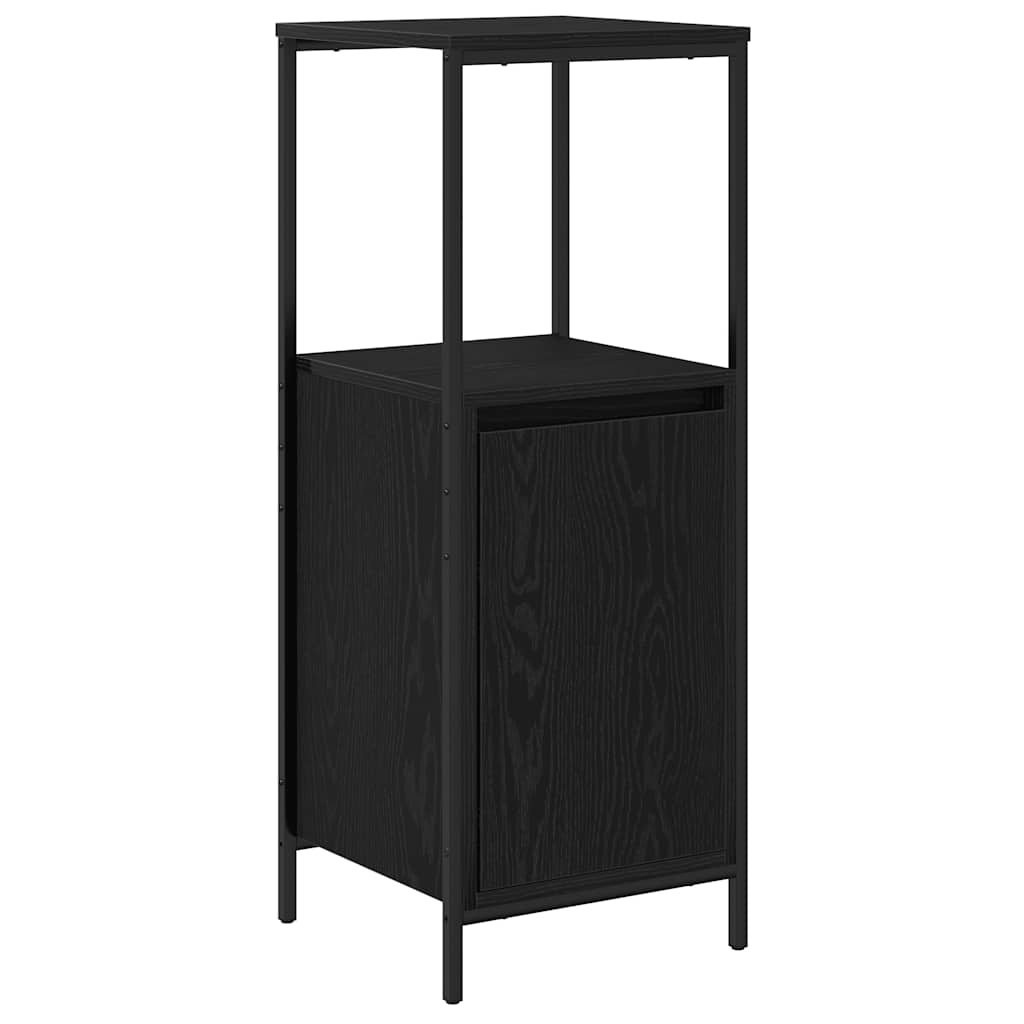 Mobile Da Bagno Con Ripiani Rovere Nero 36X35X95 Cm