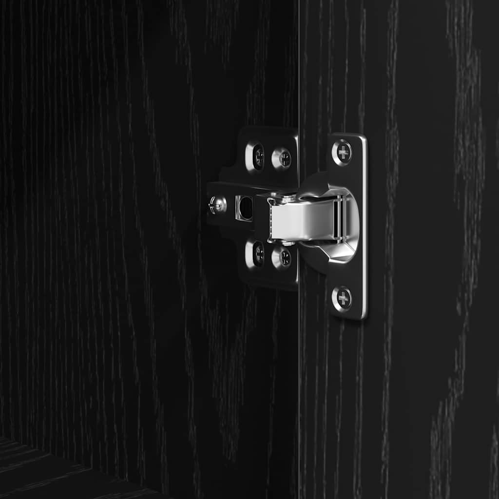 Mobile Da Bagno Con Ripiani Rovere Nero 36X35X95 Cm