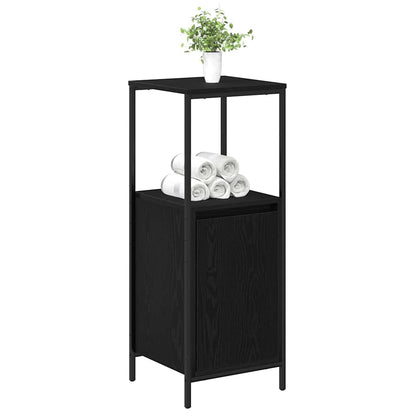 Mobile Da Bagno Con Ripiani Rovere Nero 36X35X95 Cm