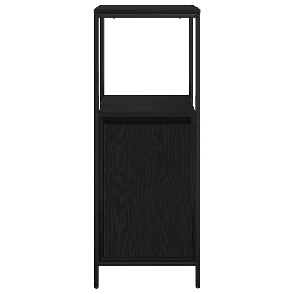 Mobile Da Bagno Con Ripiani Rovere Nero 36X35X95 Cm