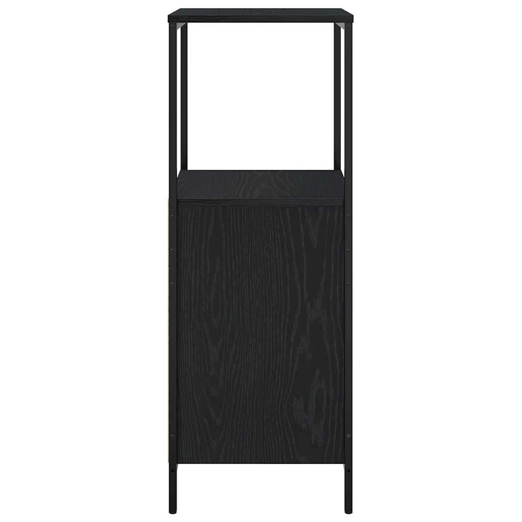 Mobile Da Bagno Con Ripiani Rovere Nero 36X35X95 Cm