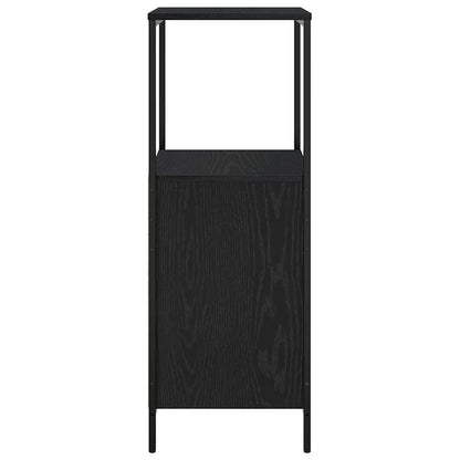 Mobile Da Bagno Con Ripiani Rovere Nero 36X35X95 Cm