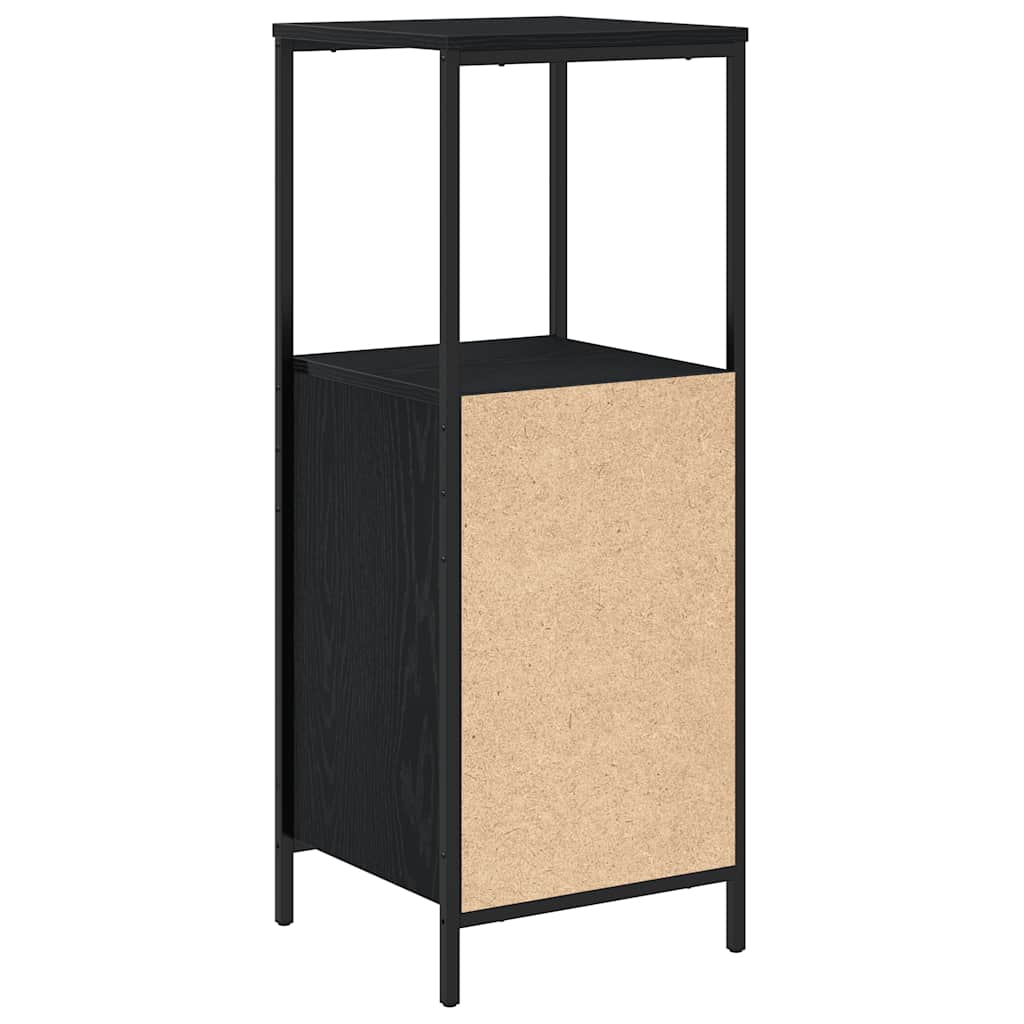 Mobile Da Bagno Con Ripiani Rovere Nero 36X35X95 Cm
