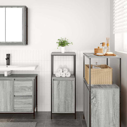 Mobile Da Bagno Con Ripiani Grigio Sonoma 36X35X95 Cm