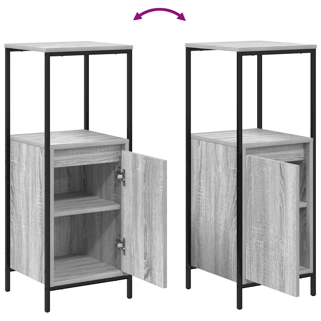 Mobile Da Bagno Con Ripiani Grigio Sonoma 36X35X95 Cm