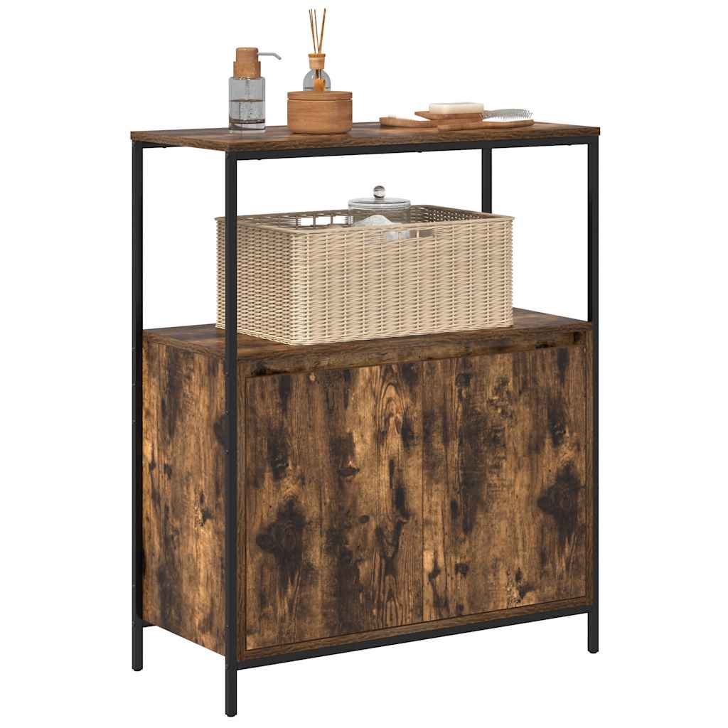 Mobile Da Bagno Con Ripiani Rovere Fumo 76,5X35X95 Cm