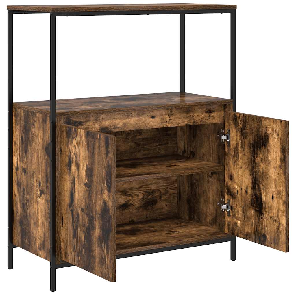 Mobile Da Bagno Con Ripiani Rovere Fumo 76,5X35X95 Cm