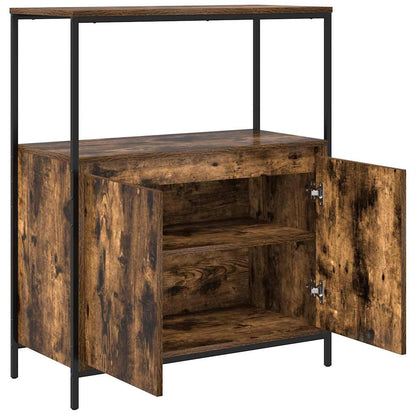 Mobile Da Bagno Con Ripiani Rovere Fumo 76,5X35X95 Cm