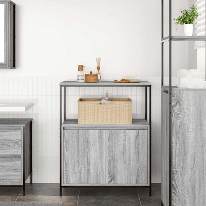 Mobile Da Bagno Con Ripiani Grigio Sonoma 76,5X35X95 Cm
