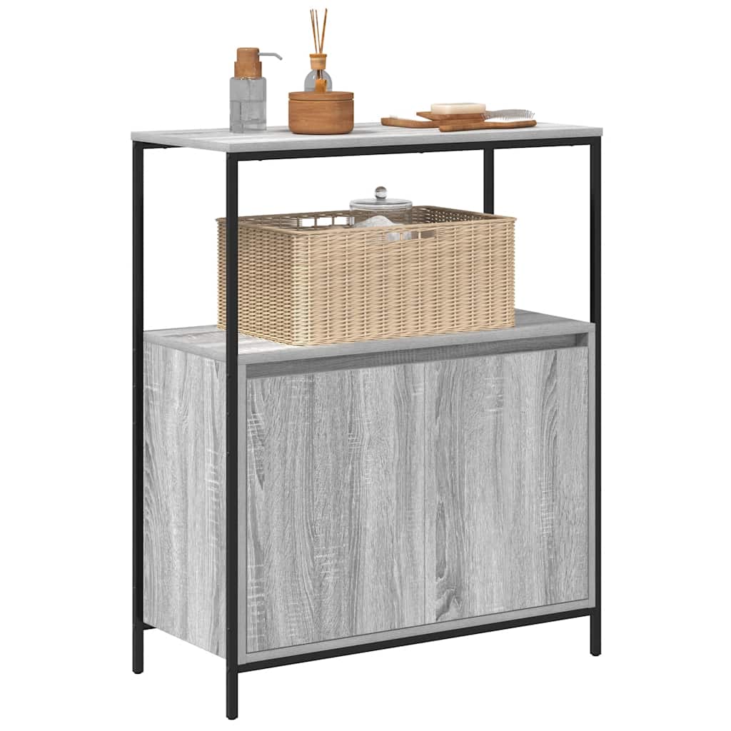 Mobile Da Bagno Con Ripiani Grigio Sonoma 76,5X35X95 Cm
