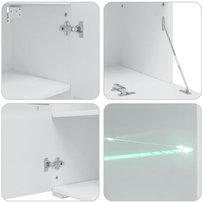 Mobile Tv 5 Pz Con Illuminazione A Led Verde Oliva Truciolato