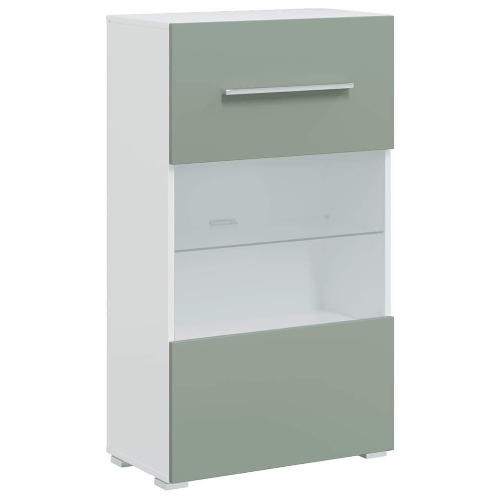 Mobile Tv 5 Pz Con Illuminazione A Led Verde Oliva Truciolato