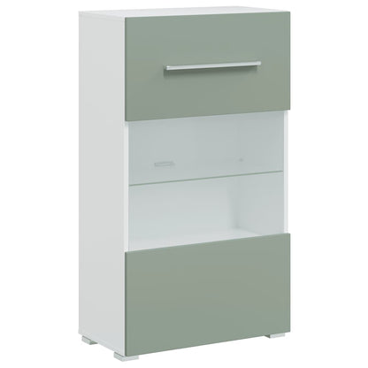 Mobile Tv 5 Pz Con Illuminazione A Led Verde Oliva Truciolato