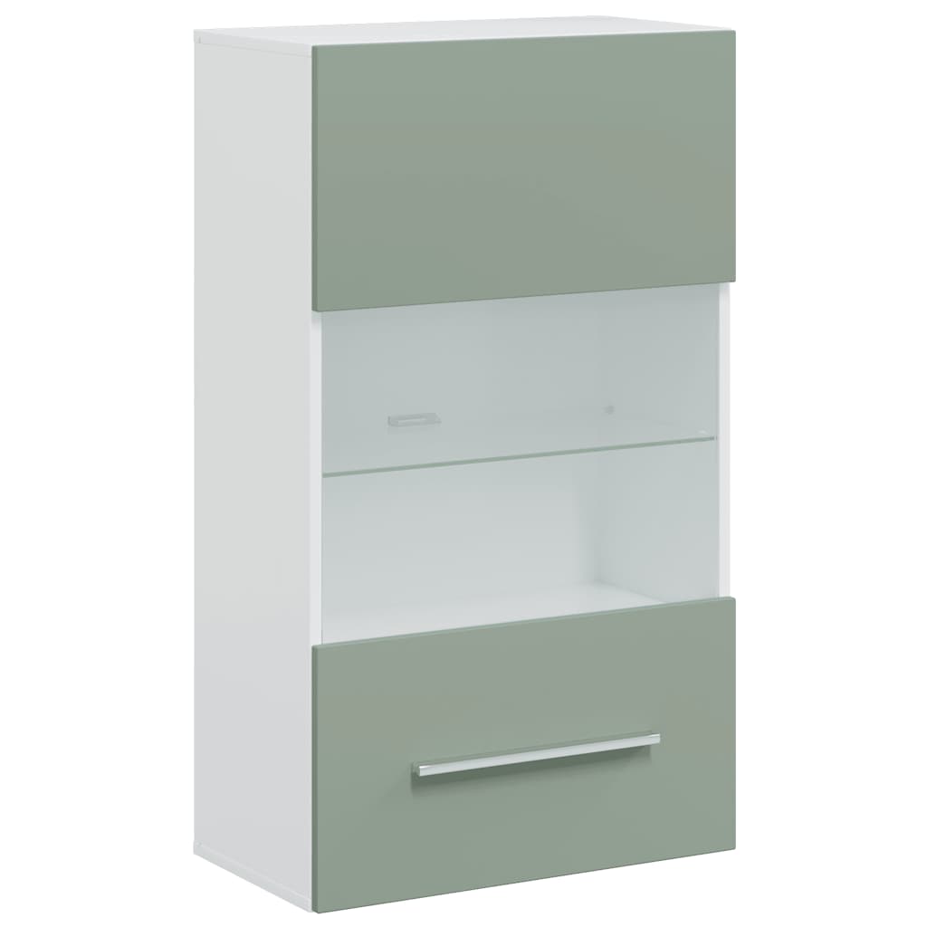 Mobile Tv 5 Pz Con Illuminazione A Led Verde Oliva Truciolato