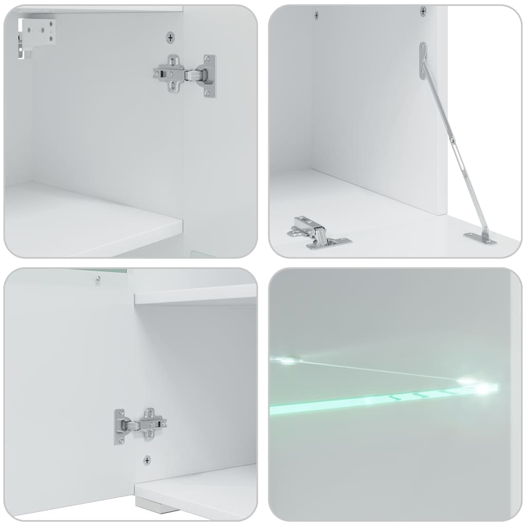 Unità Tv 5 Pz Con Illuminazione A Led Indaco Opaco Truciolato