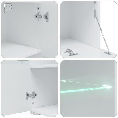 Unità Tv 5 Pz Con Illuminazione A Led Indaco Opaco Truciolato
