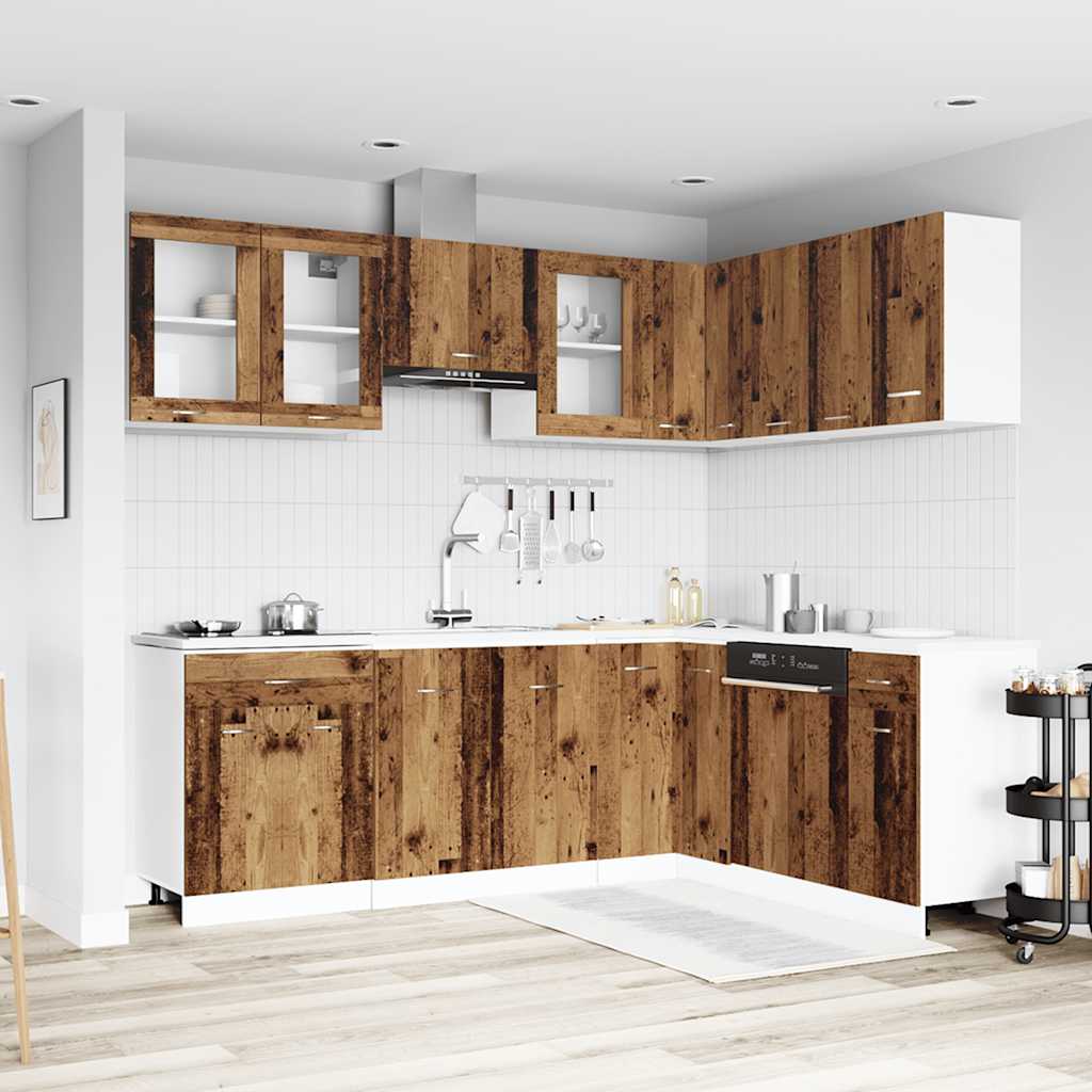 Set Di Mobili Da Cucina 11 Pz Rovere Artigianale Truciolato